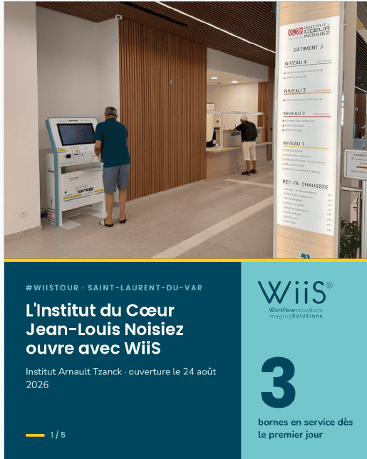 Bornes d’accueil patient WiiS à l’Institut du Cœur Noisiez